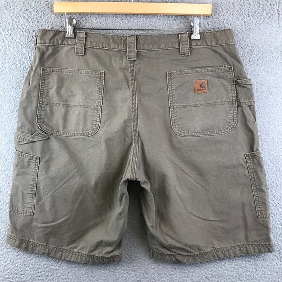 Carhartt Mens Cargo Shorts 40 Olive Green Durable Workwear - Picture 1 of 9